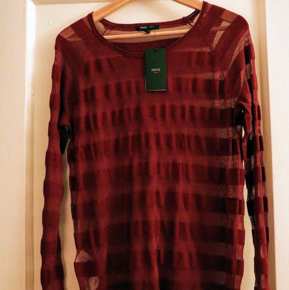 Mango sheer inlay sweater